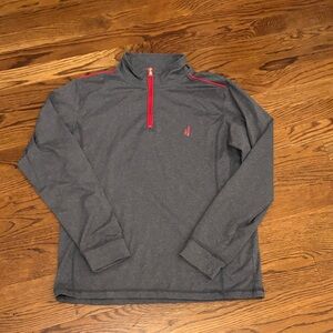 johnnie-O Gray Sweatshirt with Red Accents